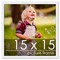 Square Classic Modern White Picture Frame - UV Acrylic, Foam Board Backing, Hanging Hardware